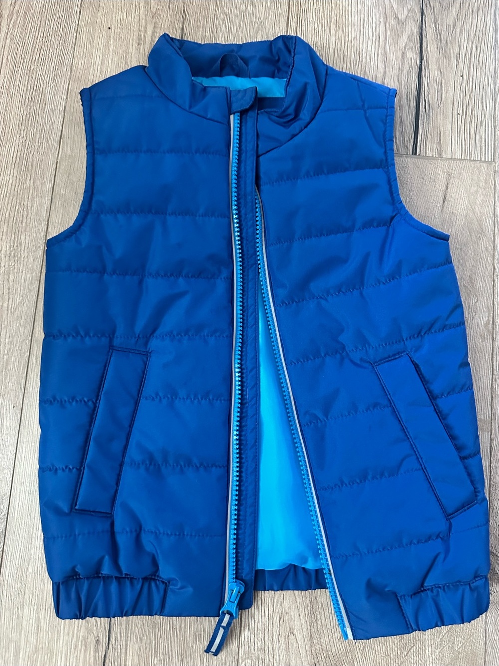 Kids Blue Puffer Vest - Lightweight Quilted Vest